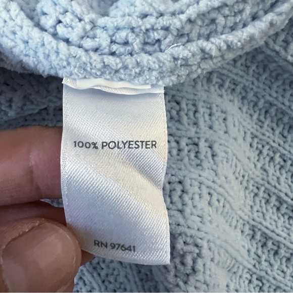 NWT J. Jill Chenille Knit Sweater Baby Powder Blue XS Coastal Grandma Boxy Chic - Picture 5 of 9